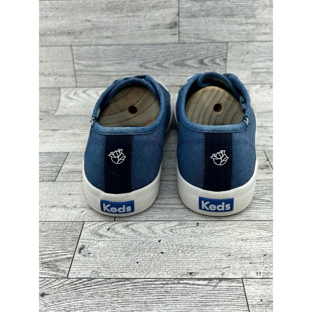 Keds x Draper James Champion Blue Canvas Gingham Sneakers WF62889 Womens 7